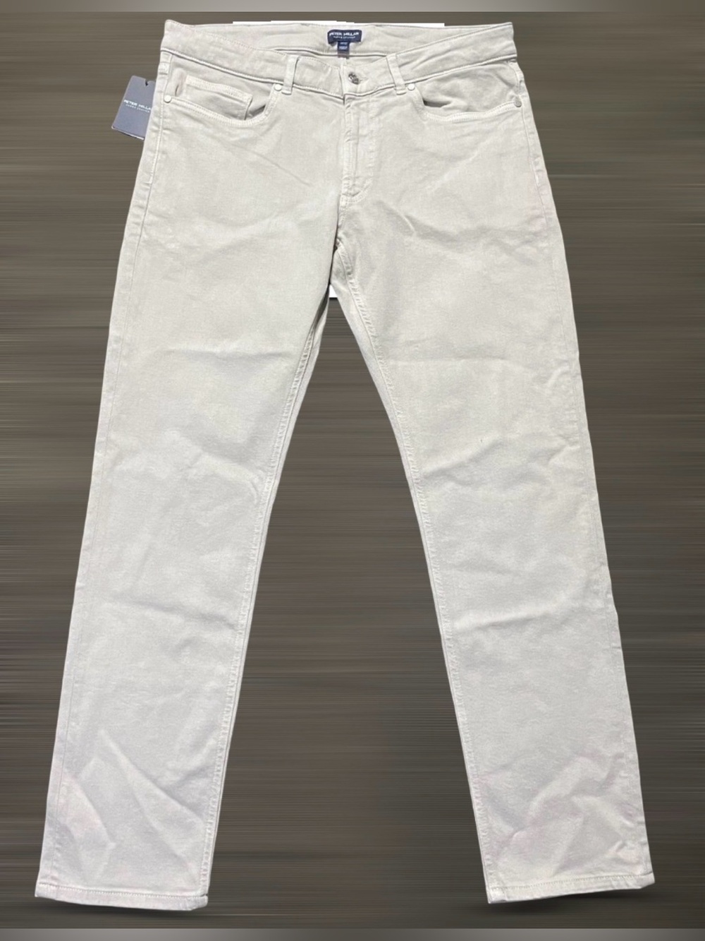 Peter Millar Crown Crafted Fairfield Garment Dyed Denim Jeans 38x32 Sand NWT